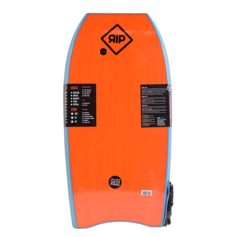 RIP Bodyboard – Reactor Stringer avec leash (EPS) – Blue / Orange