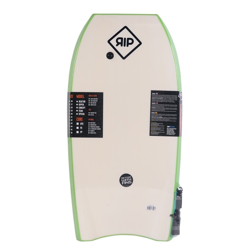 RIP Bodyboard – Reactor Stringer avec leash (EPS) – Green / White