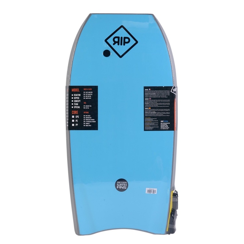 RIP Bodyboard – Reactor Stringer avec leash (EPS) – Grey / Blue