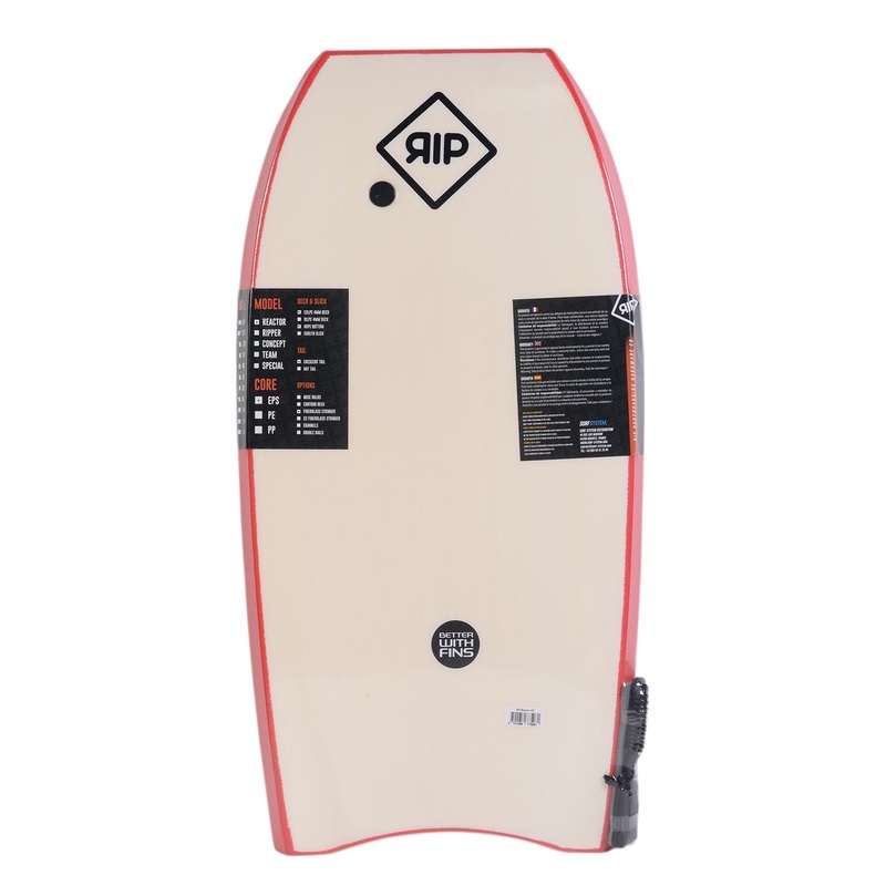 RIP Bodyboard – Reactor Stringer avec leash (EPS) – Red / White