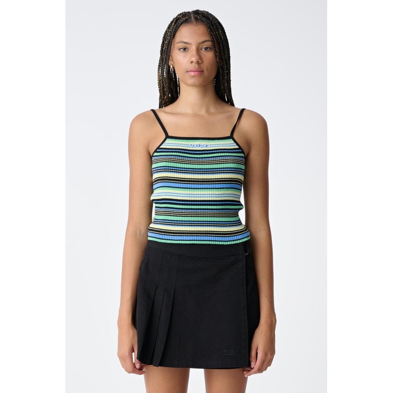 X-Girl New Girl Rib Singlet|Cornflower|8|10|12|14