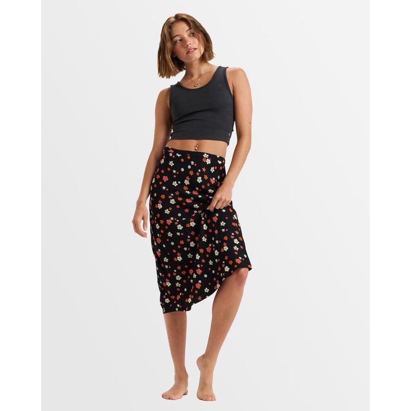 Roxy Shelly Beach Midi Skirt|Anthracite Sunny Days|XS|S|M|L