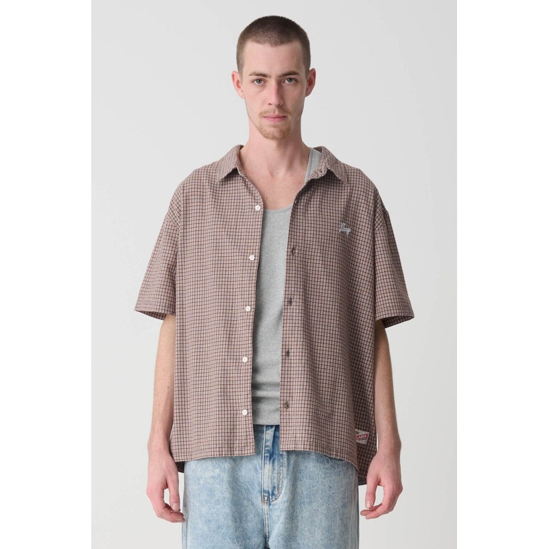 X-Large Oxford Script Shirt|Brown|Black|S|M|L|XL|XXL