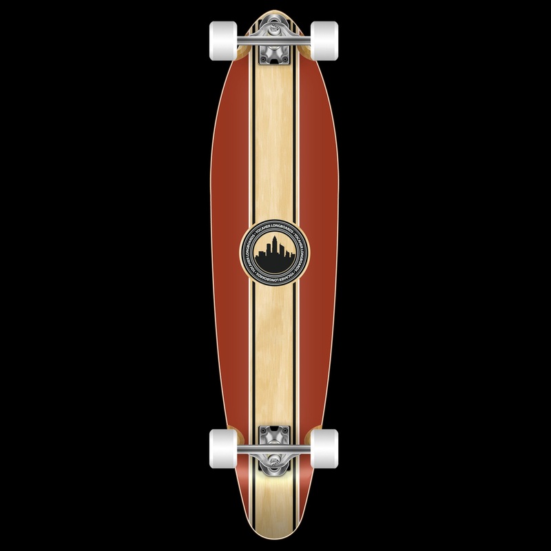 YOCAHER – Crest Burgundy Kicktail Longboard – Planche Complete