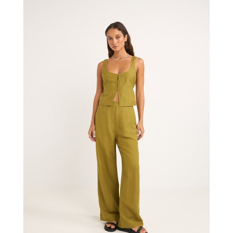 Rhythm Maya Wide Leg Pant|Olive|10|12|14|8