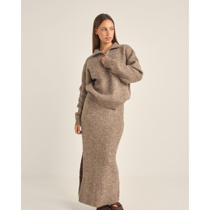 Rhythm Quinn Zip Knit|Oatmeal|8|10|12|14