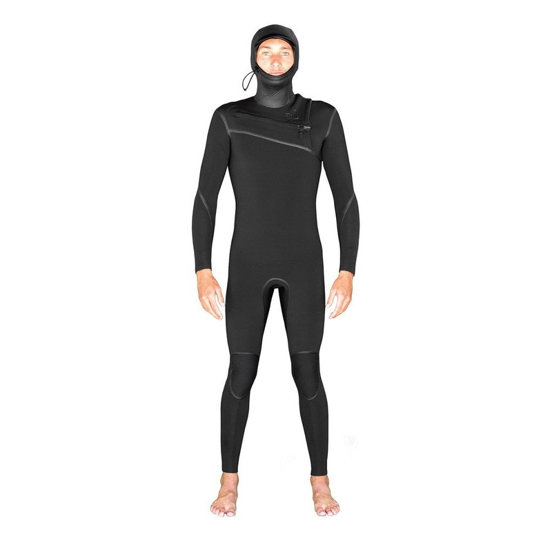 GYROLL Wetsuit – 5/4mm Shield Hooded Chest Zip – Black