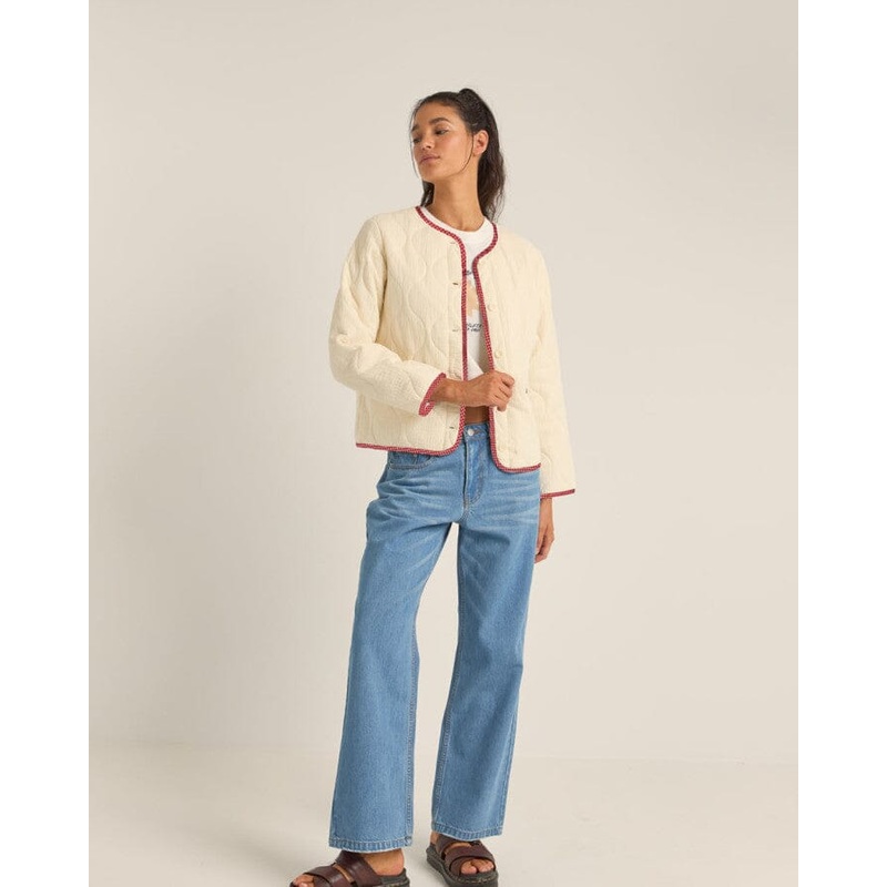 Rhythm Check Quilted Jacket|Cream|8|10|12|14|16