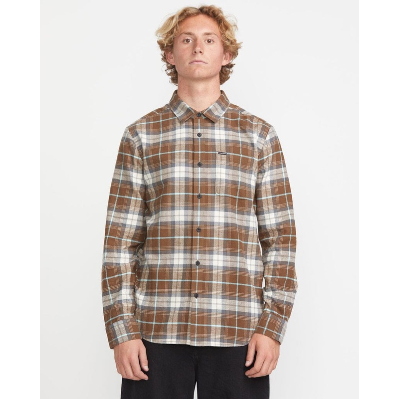Volcom Caden Plaid Shirt|Dark Earth|S|M|L|XL