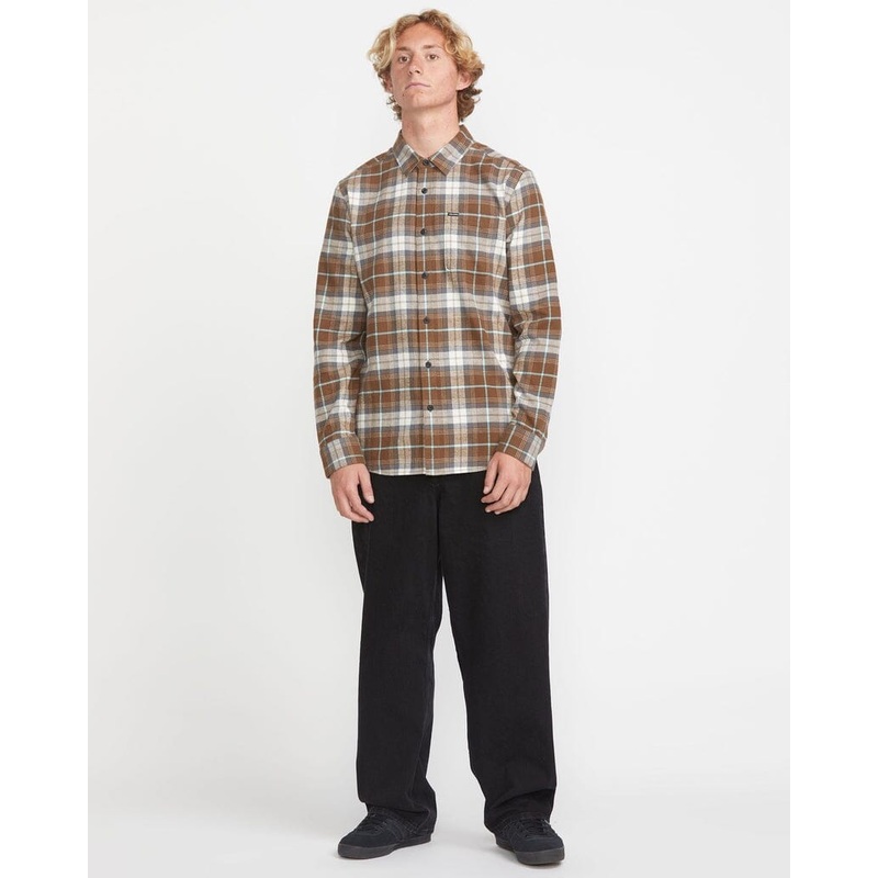 Volcom Caden Plaid Shirt|Dark Earth|S|M|L|XL