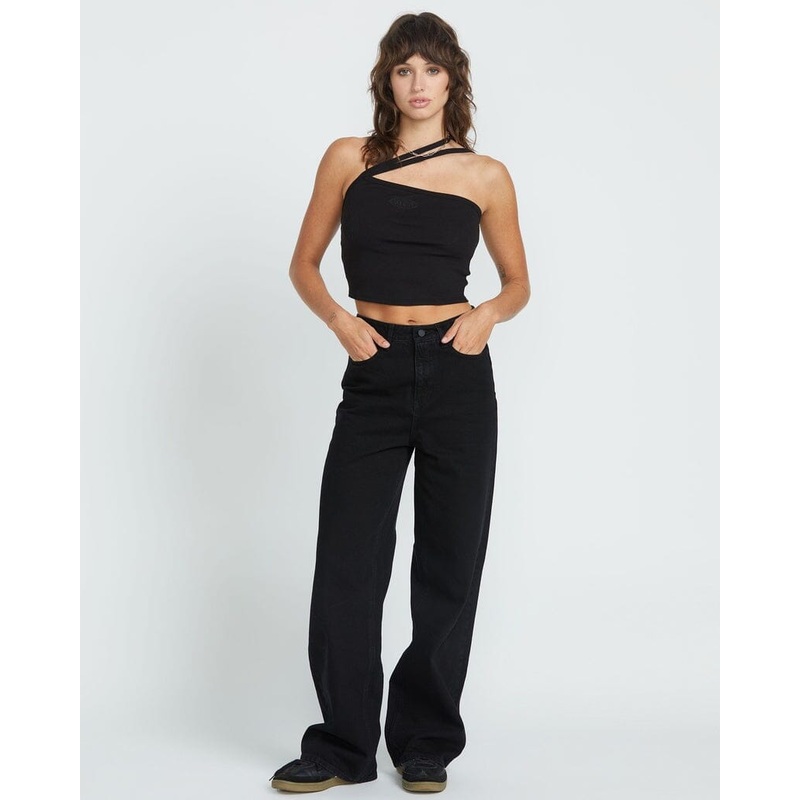 Volcom Stoned BF Hirise Jeans|Black|26|28|29|30|31|32