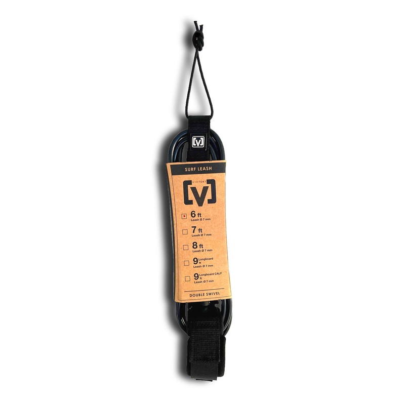VICTORY – Surf Leash Regular 6′ – Black