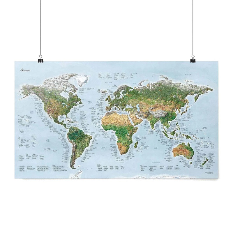 Awesome Maps – Poster Carte du Monde – Green Surf Trip
