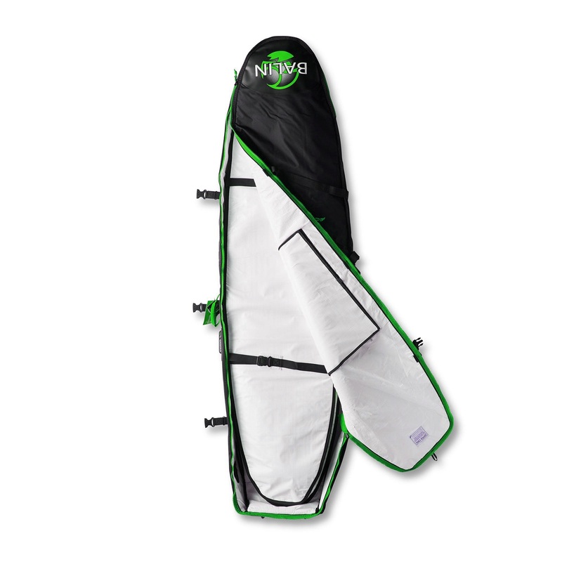 BALIN – Housse de Voyage 1-3 planches – Coffin Triple Wheeler 10mm – Black / Green