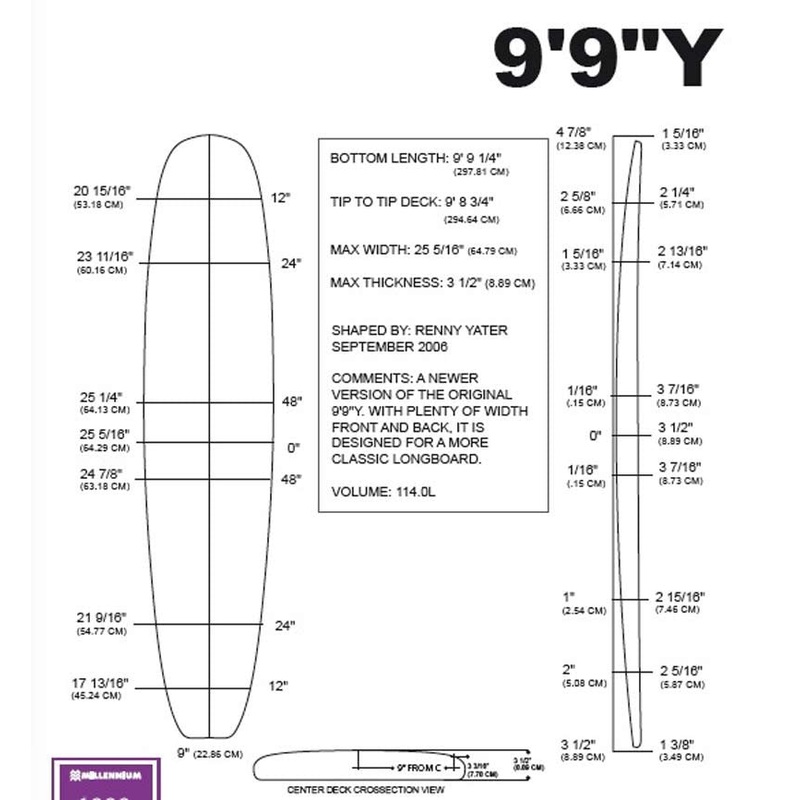 Pain de mousse MILLENNIUM – 9’9 – 99Y MoB YELLOW 1/4 Bass NATURAL ROCKER