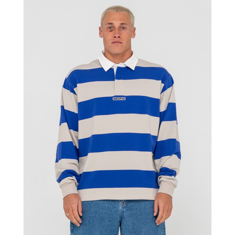 Rusty Long Sleeve Rugby Shirt|Marazine Blue|S|M|L|XL