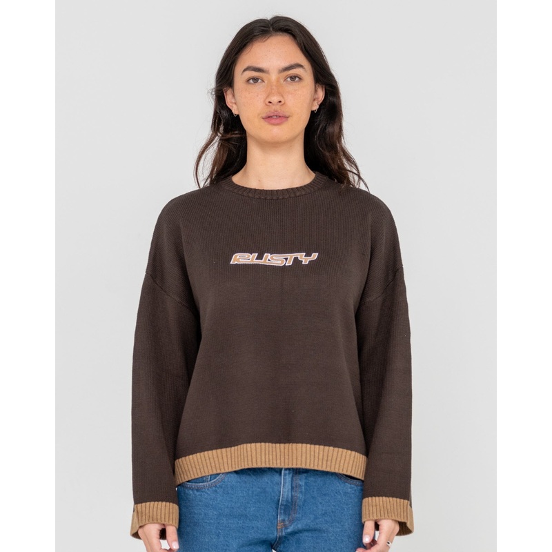 Rusty Rider Relaxed Crew Knit|Brown|S|M|L|XL