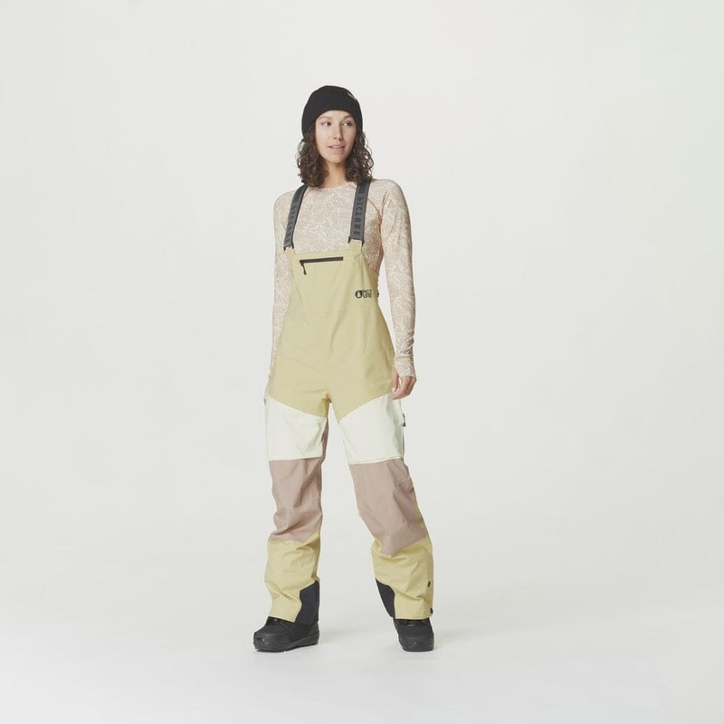 Picture Elwy Bib Womens Pants|Black|Hemp Roebuck Lime Cream|S|M|L|XL