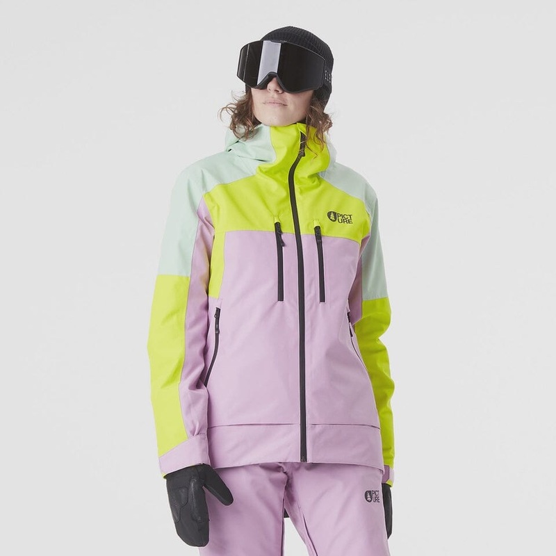 Picture Exa Womens Jacket|Textury Print Roebuck|Orchid Acid Lime Silt|S|M|L|XL
