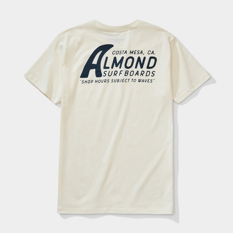 ALMOND Surfboards – Surf hours Tee – Natural
