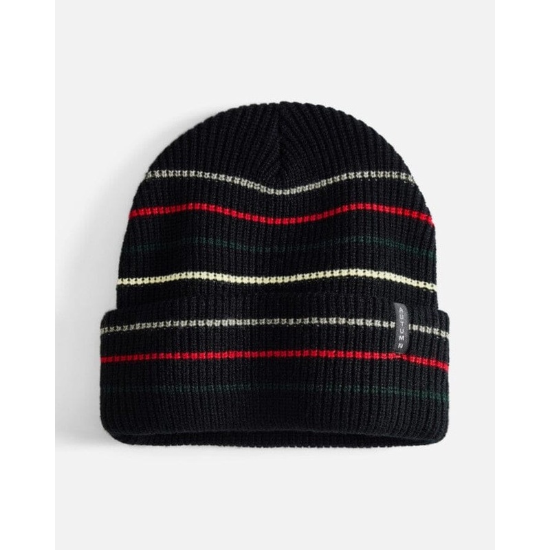 Autumn Multi Stripe Beanie|Black|Brown|Khaki