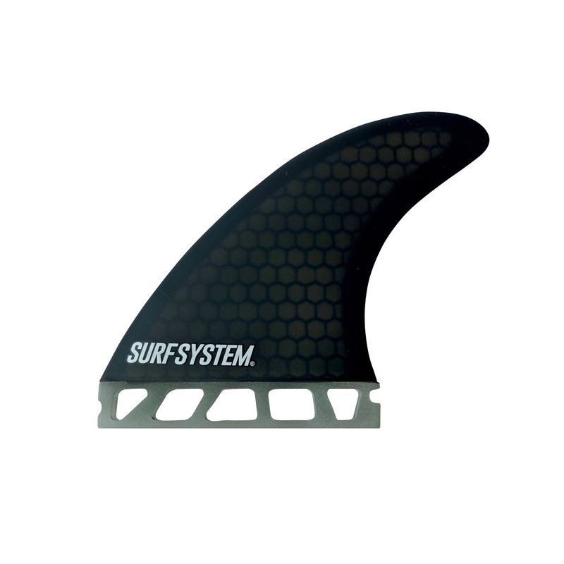 SURF SYSTEM – 3 fins Fiberglass Honeycomb compatibles Futures – Taille M – Smoke