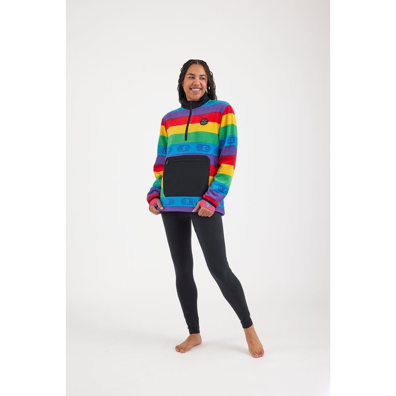 Airblaster Fleece Half Zip|Big Terry Purps|Rainbow Stripe|Thistle Big Daisy|Tan Big Terry|Rust Big Daisy|S|M|L|XS