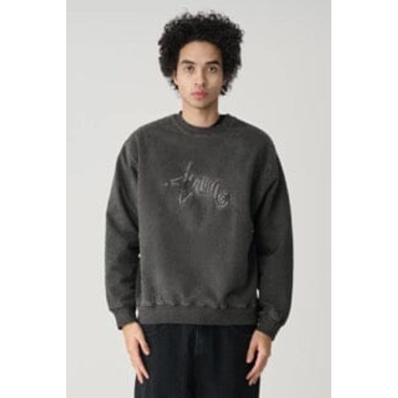 S Double Shawn Script Crew|Washed Brown|S|M|L|XL