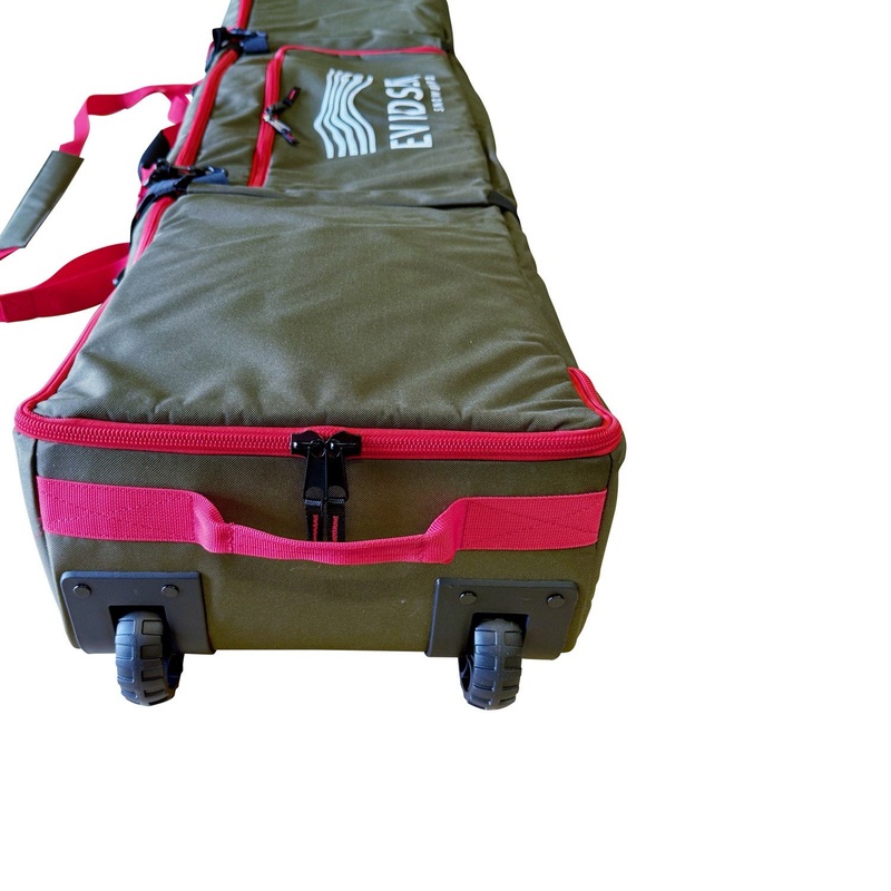 EVIDSEN – TROMS Travel Snowboard Bag Wheeled – Khaki / Red LTD
