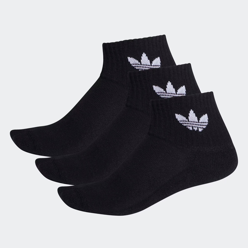 Adidas Mid Ankle Sock 3-Pack|Black|White|8-May|7 / 8.5|9 / 10.5