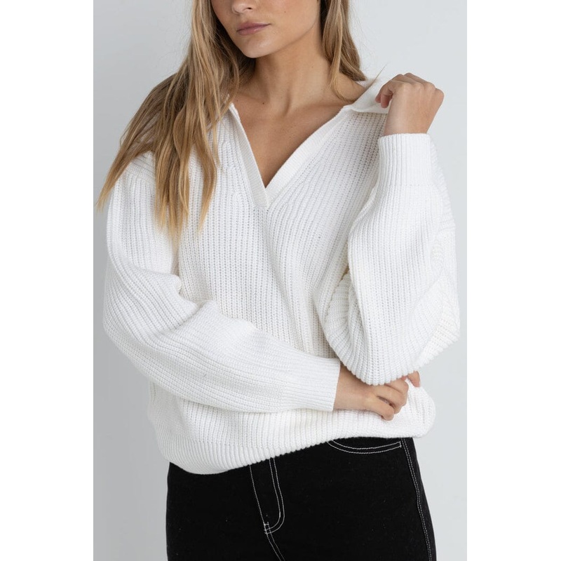 Rhythm Muse V-Neck Collared Jumper