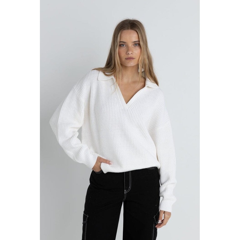 Rhythm Muse V-Neck Collared Jumper