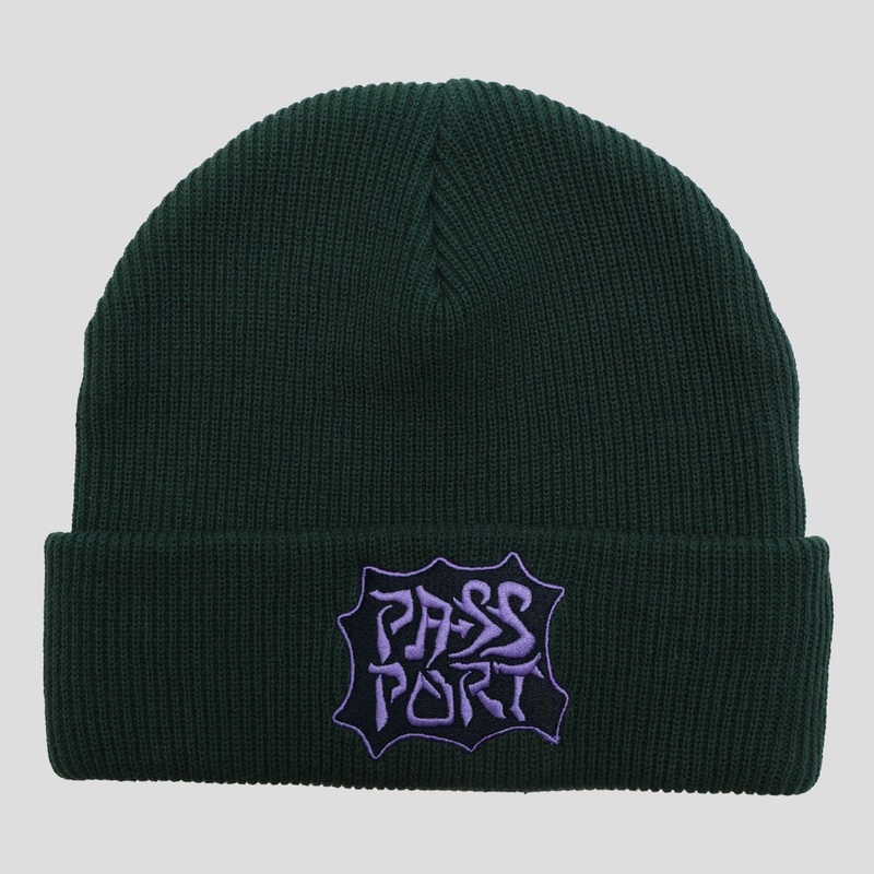 Passport Glyph Beanie|Forest Green|Black