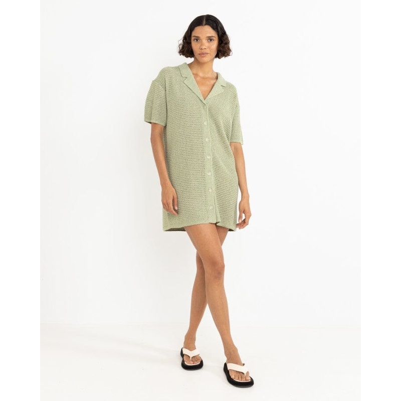 Rhythm Abby Knit Shirt Dress|Fern|8|10|12|14|16