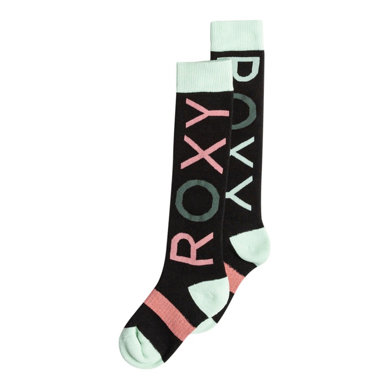 Roxy Frosty Girls Socks 2024|True Black|Bluing|M/L|S/M
