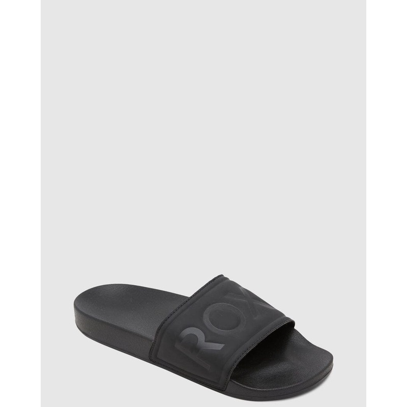 Roxy Slippy II Slides – Black|6|7|8|9|10