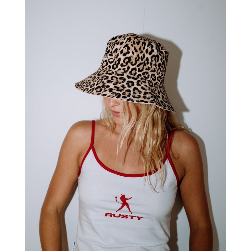 Rusty Lennie Leopard Reversible Bucket Hat