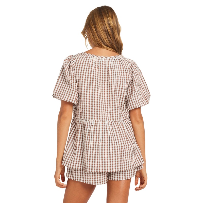 Roxy Delilah Check Top|Coconut|XS|S|M|L|XL