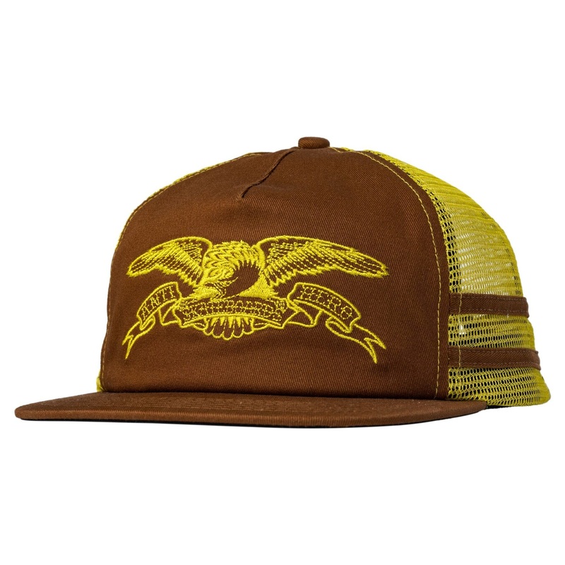 Anti Hero Basic Eagle Snapback Cap – Brown / Mustard