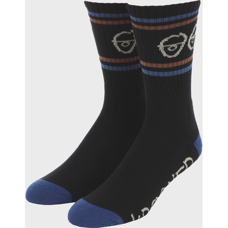 Krooked Sock Eyes|Black / Light Blue / Brown|Light Blue / Red / Yellow