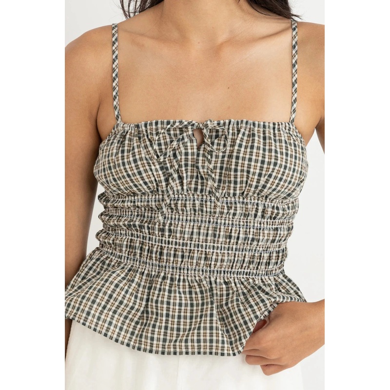 Rhythm Antibes Plaid Top|Olive|8|10|12|14|16