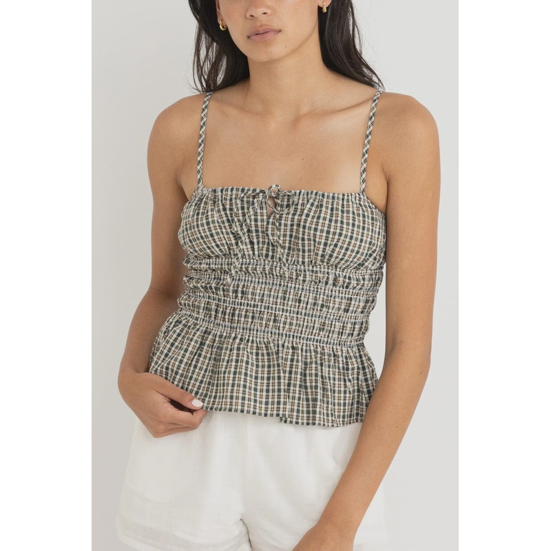Rhythm Antibes Plaid Top|Olive|8|10|12|14|16