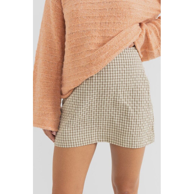Rhythm Luca Check Mini Skirt|Natural|8|10|12|14|16
