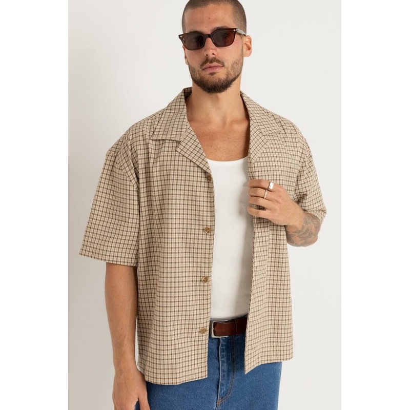 Rhythm Jeremy Check Shirt|Ochre|M|L|XL|XXL
