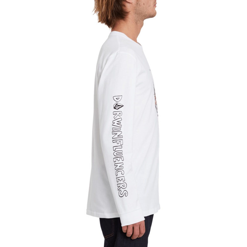 Volcom Pentagram Pizza Fa Ls|White|S|M|L|XL