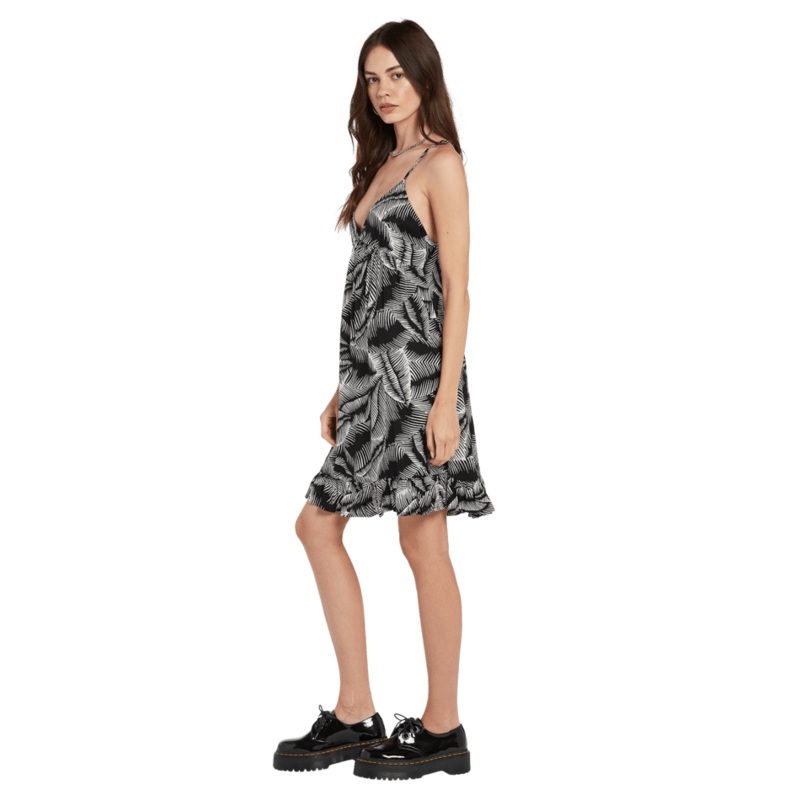 Volcom Stay Palm Dress Black White