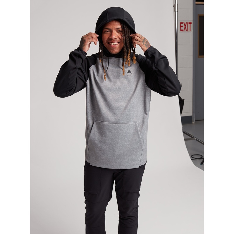 Burton Men’s Crown Weatherproof Pullover Fleece Gray Heather/true Black
