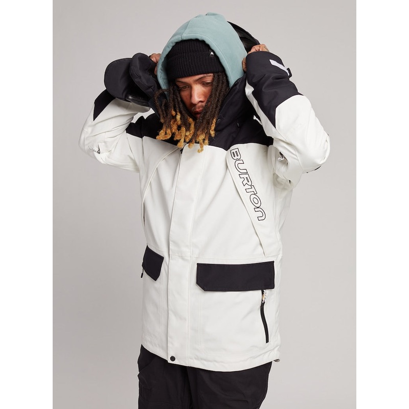 Burton Men’s Gore-tex Breach Jacket Stowe White / True Black