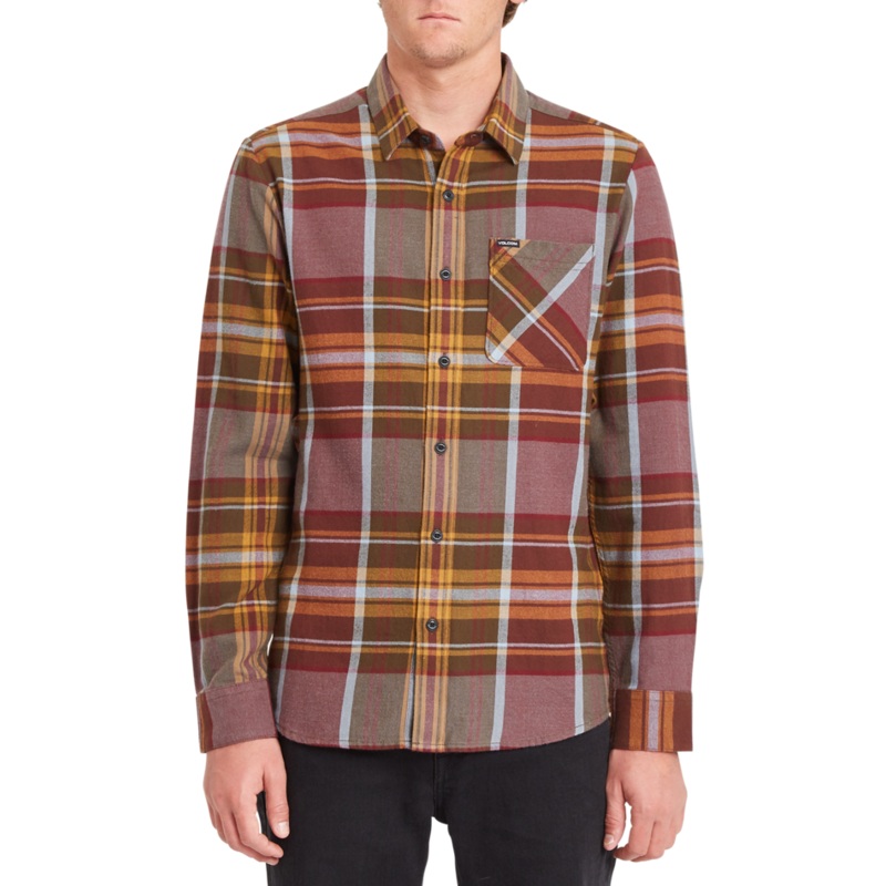 Volcom Caden Plaid Ls Port|Red|XS|S|M|L|XL