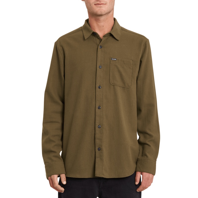 Volcom Caden Solid L/s Wren|Green|XS|S|M|L|XL